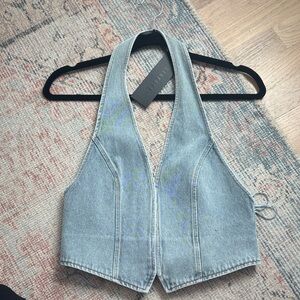 Lioness Light Blue Denim Vest Top